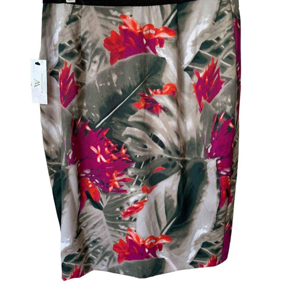 NWT PERFECT for SPRING/SUMMER  TROPICAL PRINT MOCK WRAP SKIRT  SIZE: 6     #6 - Picture 3 of 6